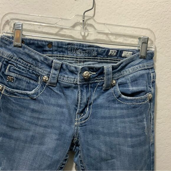 Miss Me Boot Cut Jeans Womens 27  Blue Sequin Embellished Y2K inseam 31 - Picture 4 of 9